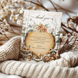 冬のワンダーランド森林動物の赤ちゃんシャワー サンキューカード