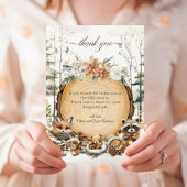 冬のワンダーランド森林動物の赤ちゃんシャワー サンキューカード