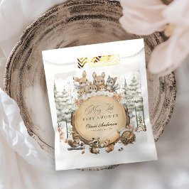 冬のワンダーランド森林動物の赤ちゃんシャワー フェイバーバッグ