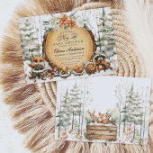 冬のワンダーランド水彩動物の赤ちゃんシャワー 招待状