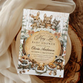 冬のワンダーランド水彩動物の赤ちゃんシャワー 招待状