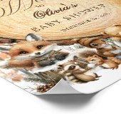 冬のワンダーランド水彩動物ウェルカムサイン ポスター (角)