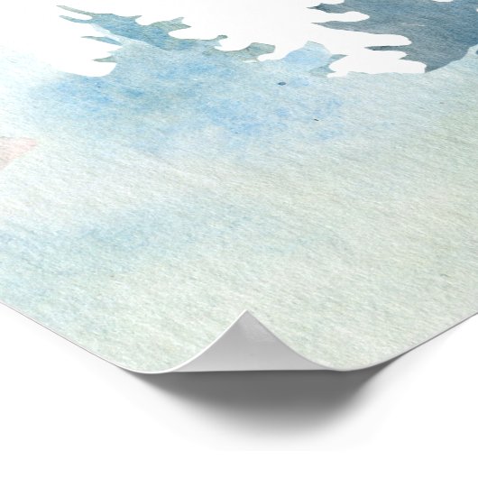 冬のワンダーランド男の子の赤ちゃんシャワー歓迎サイン ポスター (角)