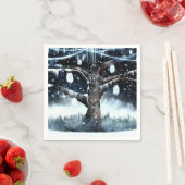 冬のワンダーランド素朴ツリーライツメイソンジャース スタンダードカクテルナプキン (インサイチュ)