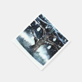 冬のワンダーランド素朴ツリーライツメイソンジャース スタンダードカクテルナプキン (角)