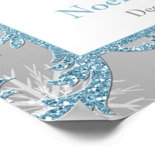 冬のワンダーランド結婚のシーティングポスター ポスター (角)