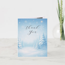 冬のワンダーランド結婚の折り畳まれたサンキューカード サンキューカード
