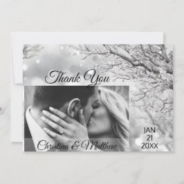 冬のワンダーランド結婚の皆様に感謝 |写真 サンキューカード