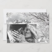 冬のワンダーランド結婚の皆様に感謝 |写真 サンキューカード (正面)