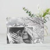 冬のワンダーランド結婚の皆様に感謝 |写真 サンキューカード (スタンド正面)