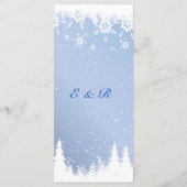 冬のワンダーランド結婚ズ、雪、クリスマスパーティー。 メニュー (裏面)