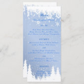 冬のワンダーランド結婚ズ、雪、クリスマスパーティー。 メニュー (正面/裏面)