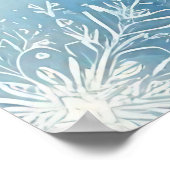 冬のワンダーランド結婚ブルーの歓迎サイン ポスター (角)