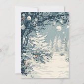 冬のワンダーランド結婚屋外のインスパイア足音 招待状 (裏面)