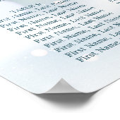 冬のワンダーランド結婚雪の座席表 ポスター (角)