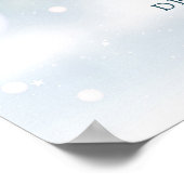 冬のワンダーランド結婚雪の歓迎サイン ポスター (角)