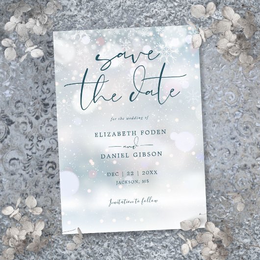 冬のワンダーランド結婚雪 セーブザデート