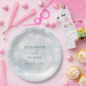 冬のワンダーランド結婚雪 ペーパープレート (パーティー)