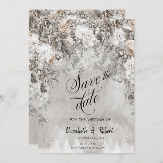 冬のワンダーランド花の森の日付を保存 セーブザデート (正面/裏面)