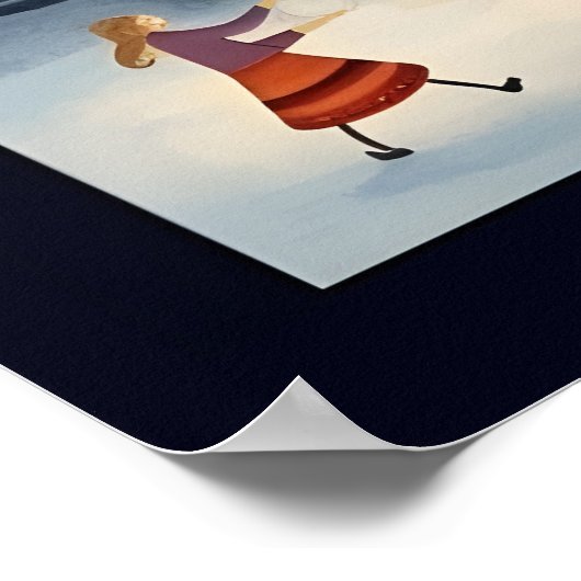 冬のワンダーランド街並みかわいいクリスマスポスター ポスター (角)