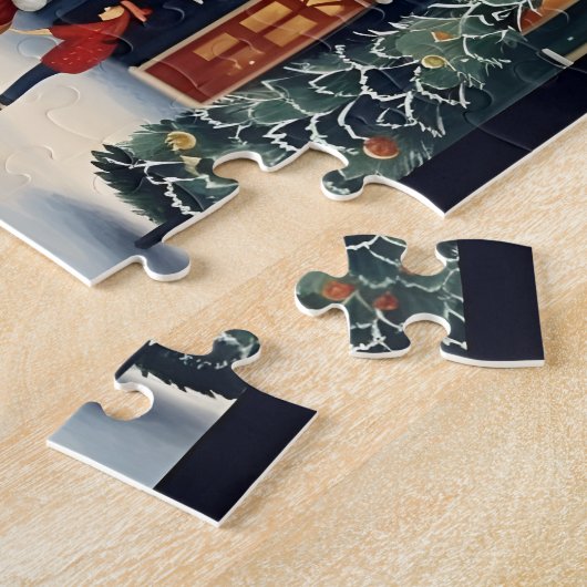 冬のワンダーランド街並みかわいいクリスマス ジグソーパズル (側面)