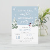 冬のワンダーランド誕生日パーティー 招待状 (スタンド正面)