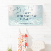 冬のワンダーランド誕生日パーティー 横断幕 (インサイチュ)