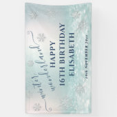 冬のワンダーランド誕生日パーティー 横断幕 (縦)