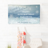 冬のワンダーランド誕生日パーティー 横断幕 (インサイチュ)