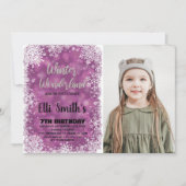 冬のワンダーランド誕生日招待状と写真 招待状 (正面)