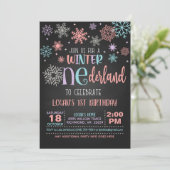 冬のワンダーランド誕生日招待状- PPB - Blk 招待状 (スタンド正面)