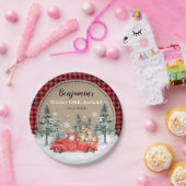 冬のワンダーランド誕生日森林の森林動物 ペーパープレート (パーティー)