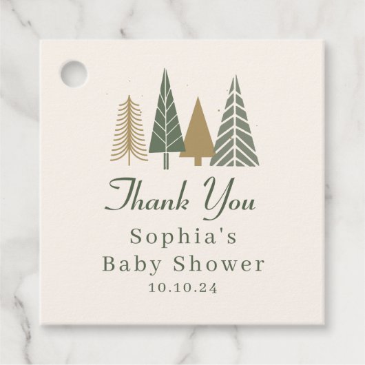 冬のワンダーランド赤ちゃんシャワーありがとう フェイバータグ (正面)