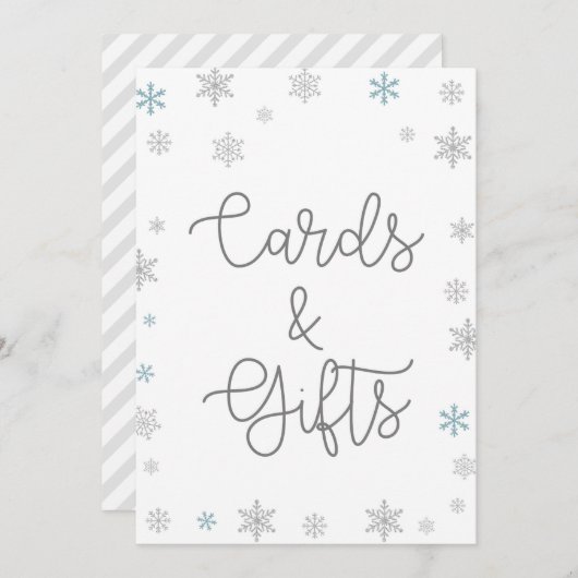 冬のワンダーランド赤ちゃんシャワーサインサイズ5x7" 招待状 (正面/裏面)