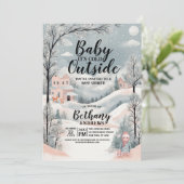 冬のワンダーランド赤ちゃんシャワー:外は寒い 招待状 (スタンド正面)