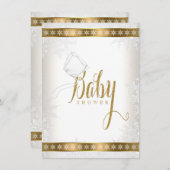 冬のワンダーランド赤ちゃんシャワー 招待状 (正面/裏面)