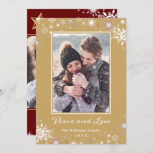 冬のワンダーランド赤金ゴールド平和と愛2の写真 シーズンカード (正面/裏面)