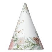 冬のワンダーランド赤面ピンクの女の子の誕生日 パーティーハット (右)