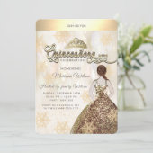 冬のワンダーランド金ゴールドスノーフレークガールキンセアニラ 招待状 (スタンド正面)