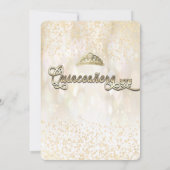 冬のワンダーランド金ゴールドスノーフレークガールキンセアニラ 招待状 (裏面)