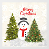 冬のワンダーランド雪だるま/クリスマス ウィンドウサイン (シート)