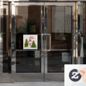 冬のワンダーランド雪だるま/クリスマス ウィンドウサイン (オフィスドア)