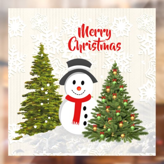 冬のワンダーランド雪だるま/クリスマス ウィンドウサイン (シート2)