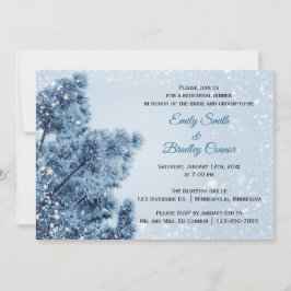 冬のワンダーランド雪と松のリハーサルディナー 招待状