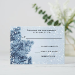 冬のワンダーランド雪と松結婚の反応 出欠カード
