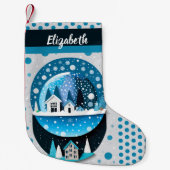 冬のワンダーランド雪のグローブクリスマスのためのホーム スモールクリスマスストッキング (正面)