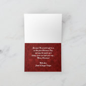 冬のワンダーランド雪のシーンパインツリークリスマス シーズンカード (内部)