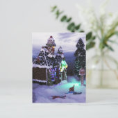 冬のワンダーランド雪のシーン ポストカード (スタンド正面)