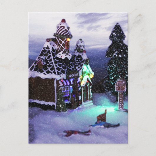 冬のワンダーランド雪のシーン ポストカード (正面)