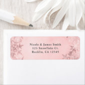 冬のワンダーランド雪のピンクエレガント ラベル (インサイチュ)